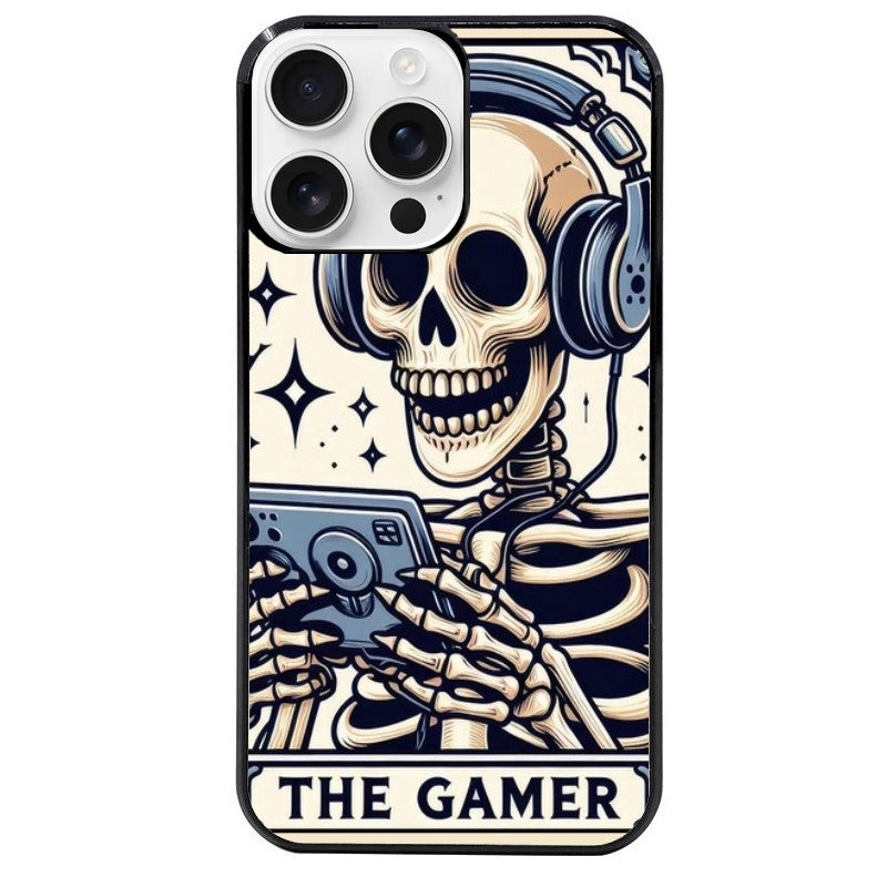 Coque noire taperso pour Iphone 16 16E PLUS MAX PRO avec motif mort gamer protection antichoc personnalisée