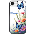 Coque noire taperso pour Iphone 16 16E PLUS MAX PRO avec motif papillon prenom personnalisee protection antichoc personnalisée
