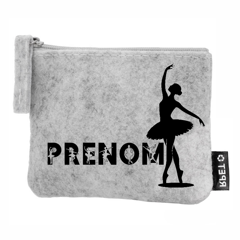 Porte monnaie personnalisé danse ballet en feutrine en feutrine