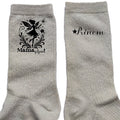 Chaussettes personnalisée paillettes crème motif maman magique