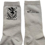 Chaussettes personnalisée paillettes crème motif maman magique