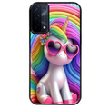 Coque noire taperso pour OPPO A54 et A74 5G avec motif licorne pop art protection antichoc personnalisée