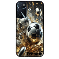 Coque noire taperso pour OPPO A16 et A16S avec motif foot metal personnalisee protection antichoc personnalisée