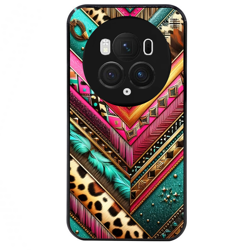 Coque noire taperso pour Magic 5 6 LITE et PRO avec motif chevron texas protection antichoc personnalisée