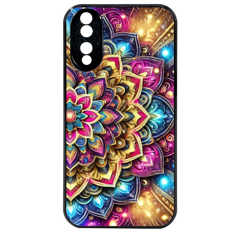 Coque noire taperso pour Honor 70 LITE 90 et LITE avec motif mandala 2 protection antichoc personnalisée