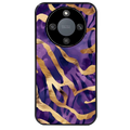 Coque noire taperso pour Honor X9A avec motif zebre violet protection antichoc personnalisée