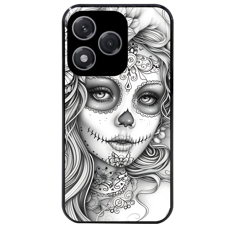 Coque noire taperso pour Honor 400 et Lite Pro Smart avec motif mort calavera tatoo protection antichoc personnalisée