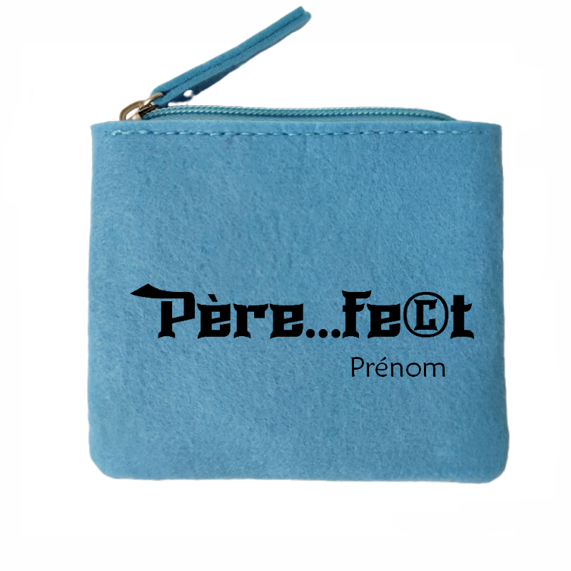 Porte monnaie personnalisé papa parfait en feutrine en feutrine