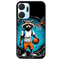 Coque noire taperso pour Honor X7A avec motif basket racoon protection antichoc personnalisée