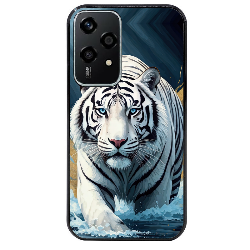 Coque noire taperso pour Honor 200 et Lite Pro Smart avec motif tigre polaire protection antichoc personnalisée