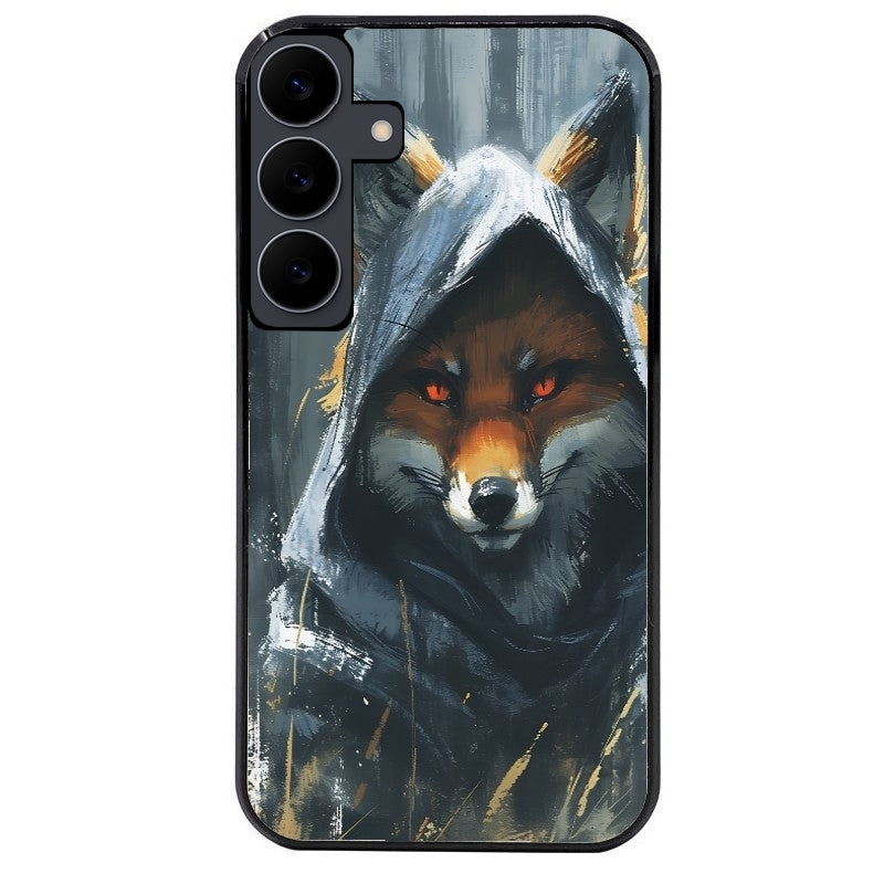 Coque noire taperso pour galaxy A06 A16 A26 A36 A56 avec motif renard fox des bois protection antichoc personnalisée