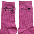 Chaussettes personnalisée paillettes rose motif mamie chérie