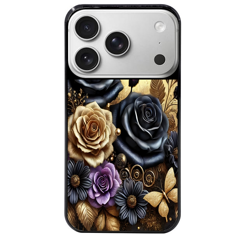 Coque noire taperso pour Iphone 17 17E AIR MAX PRO avec motif papillon gothic protection antichoc personnalisée