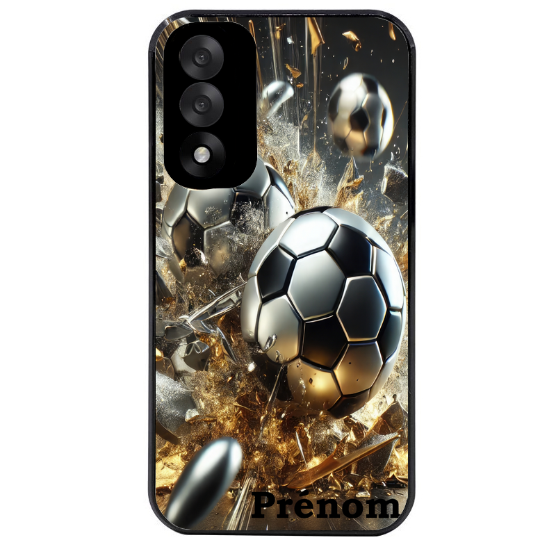 Coque noire taperso pour OnePlus Nord 5 avec motif foot metal personnalisee protection antichoc personnalisée