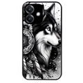 Coque noire taperso pour OPPO A40 avec motif loup dreamcatcher protection antichoc personnalisée
