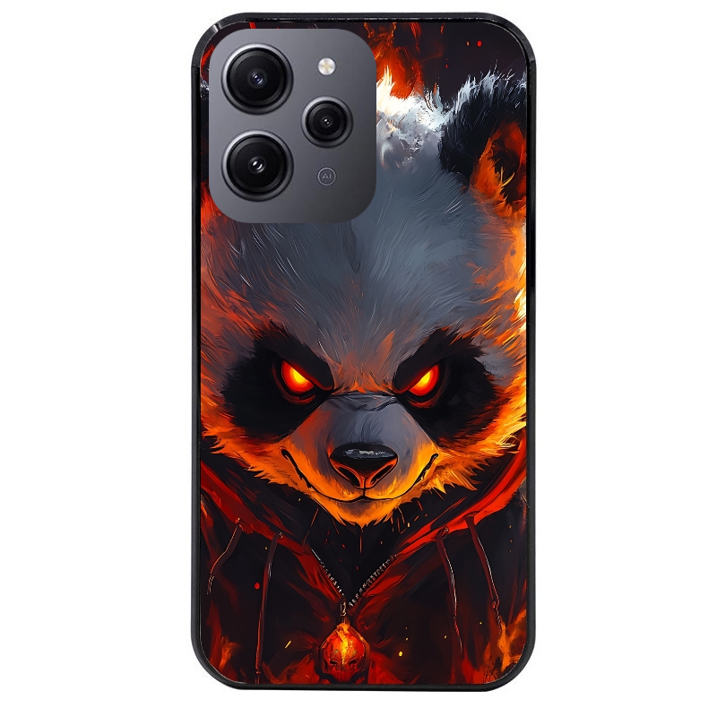 Coque noire taperso pour Redmi 12 4G et 5G avec motif panda very angry protection antichoc personnalisée