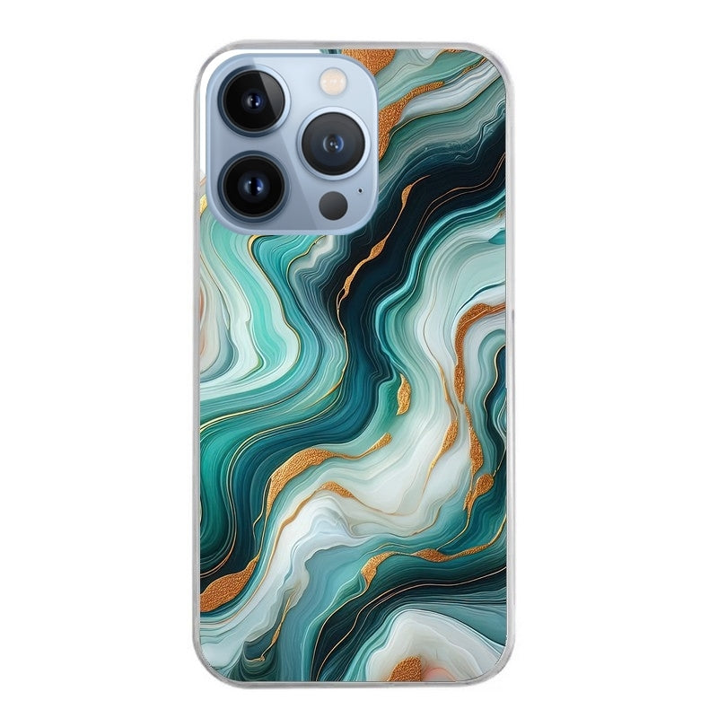 Coque taperso pour Iphone 12 et PRO MINI PRO MAX avec motif marbre vert protection antichoc personnalisée