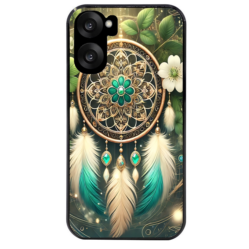 Coque noire taperso pour OnePlus Nord CE5 avec motif dreamcatcher talisman protection antichoc personnalisée