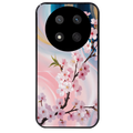Coque noire taperso pour Magic 7 LITE et PRO avec motif marbre fleur cerisier protection antichoc personnalisée