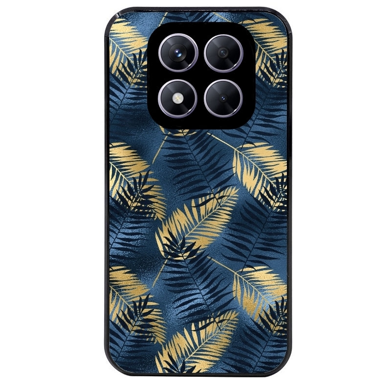 Coque noire taperso pour Redmi Note 14 et PRO PLUS 4G 5G avec motif palmier bleu protection antichoc personnalisée