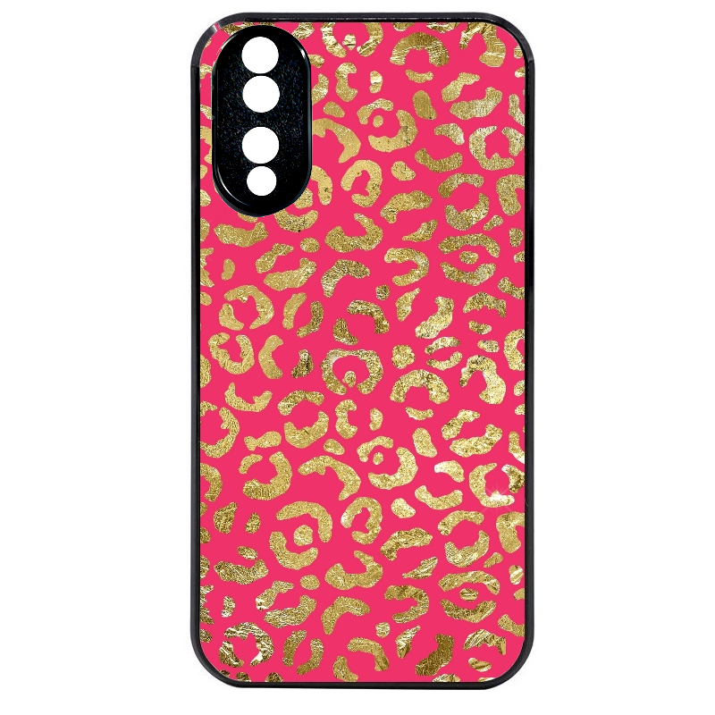 Coque noire taperso pour Honor 70 LITE 90 et LITE avec motif leopard fuschia protection antichoc personnalisée