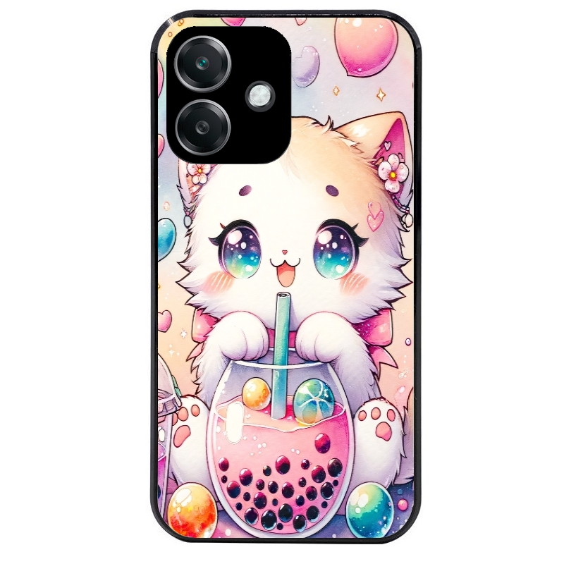 Coque noire taperso pour OPPO A40 avec motif chat bubble style manga protection antichoc personnalisée
