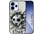 Coque noire taperso pour OPPO Reno 15 et F FS 5G avec motif foot beton personnalisee protection antichoc personnalisée