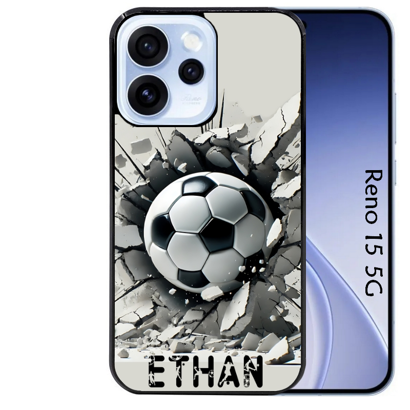 Coque noire taperso pour OPPO Reno 15 et F FS 5G avec motif foot beton personnalisee protection antichoc personnalisée