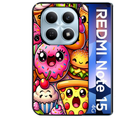 Coque noire taperso pour Redmi Note 15 et PRO PLUS 4G 5G avec motif anime donut kawaii protection antichoc personnalisée
