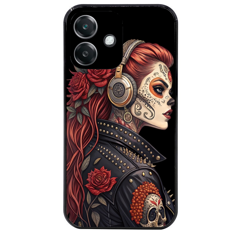 Coque noire taperso pour OPPO A40 avec motif tete de mort rock protection antichoc personnalisée