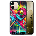 Coque noire taperso pour OPPO A6 A6X 4G et 5G avec motif padel raquette personnalisee protection antichoc personnalisée