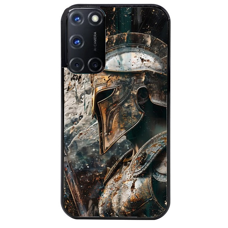 Coque noire taperso pour OPPO A72 4G avec motif spartan guerrier protection antichoc personnalisée