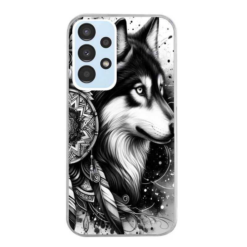 Coque taperso pour Galaxy A13 4G et 5G A23 A53 avec motif loup dreamcatcher protection antichoc personnalisée
