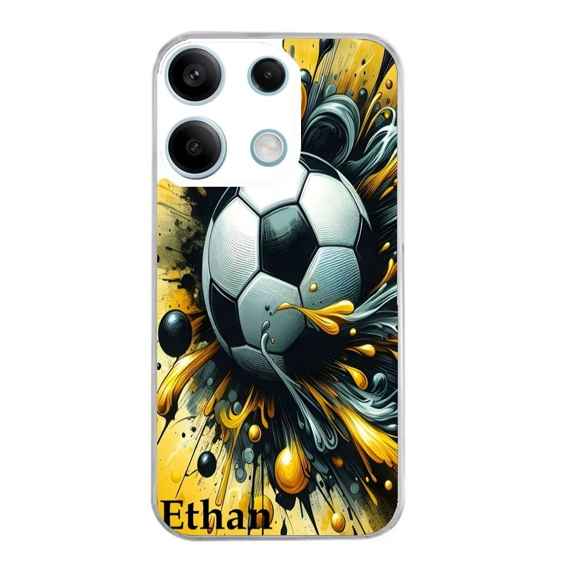 Coque taperso pour POCO X6 5G avec motif football personnalisee protection antichoc personnalisée