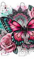 Papillon rose