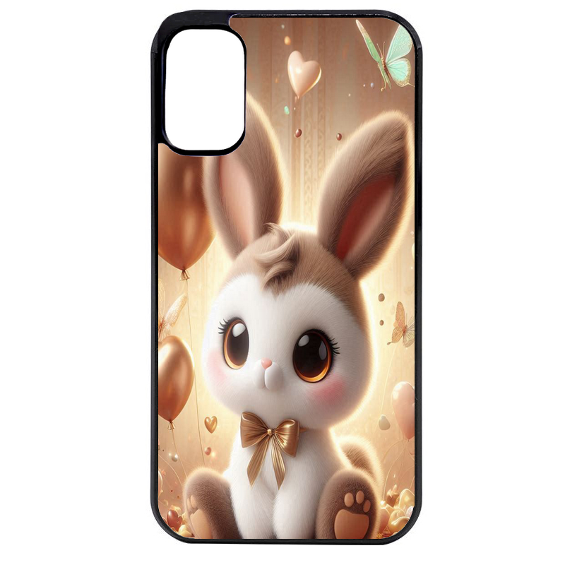 Coque noire taperso pour Moto E13 E14 E15 avec motif lapin ballon protection antichoc personnalisée