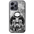 Coque noire taperso pour Redmi 12 4G et 5G avec motif tete de mort gamer beton protection antichoc personnalisée