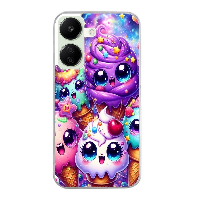 Coque taperso pour POCO C65 4G avec motif anime ice cream kawaii protection antichoc personnalisée