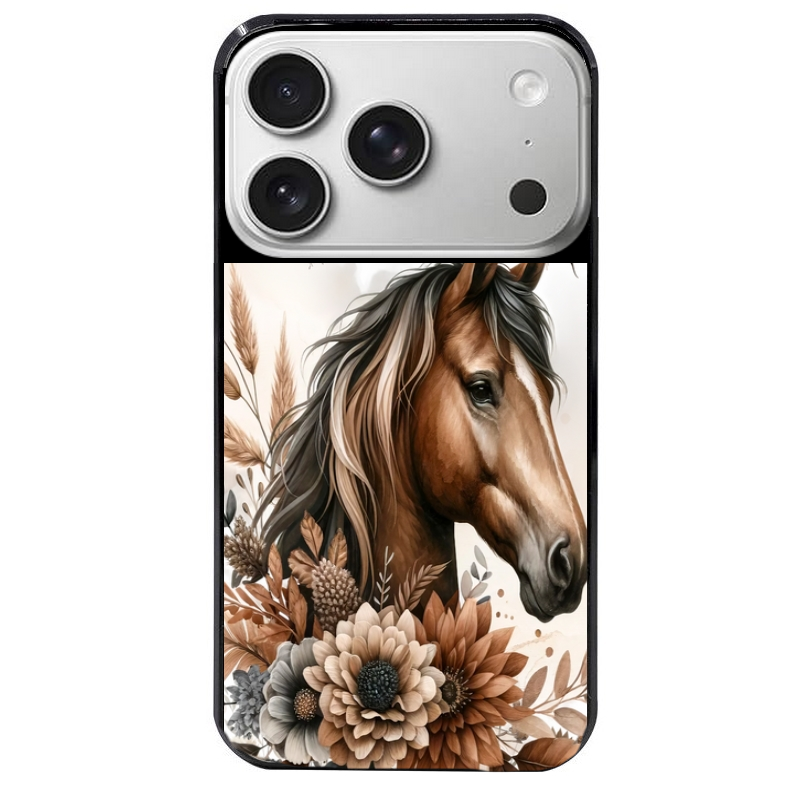 Coque noire taperso pour Iphone 17 17E AIR MAX PRO avec motif cheval automne protection antichoc personnalisée