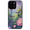 Coque noire taperso pour Honor 70 LITE 90 et LITE avec motif colibri couple personnalise protection antichoc personnalisée