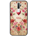 Coque noire taperso pour OPPO A5 A9 2020 avec motif coeur vintage et initiales personnalisee protection antichoc personnalisée