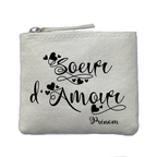 Chaussettes personnalisée paillettes argent motif soeur d'amour