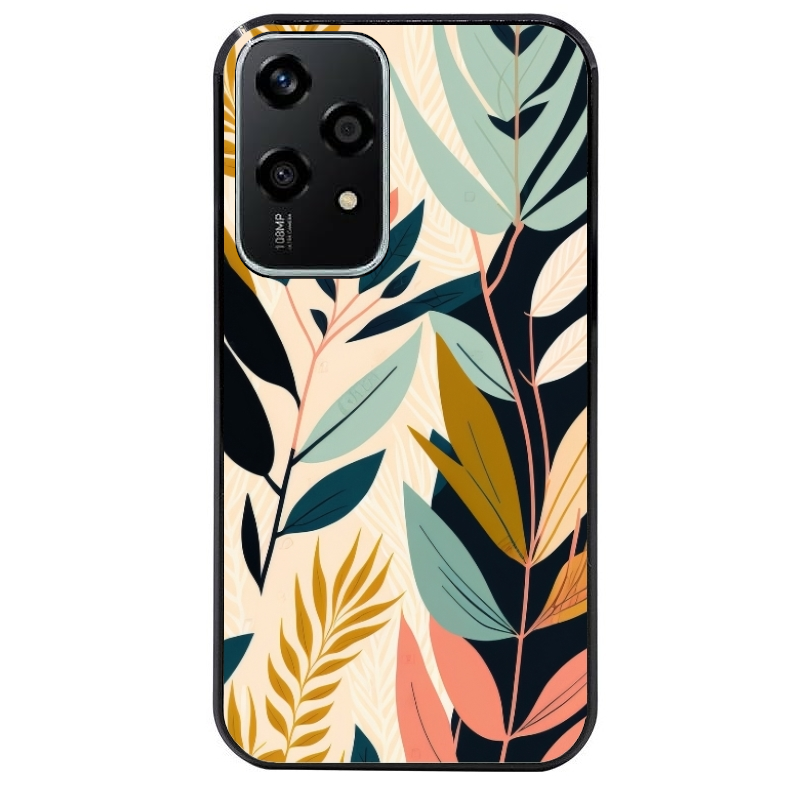 Coque noire taperso pour Honor 200 et Lite Pro Smart avec motif vintage et fleur protection antichoc personnalisée