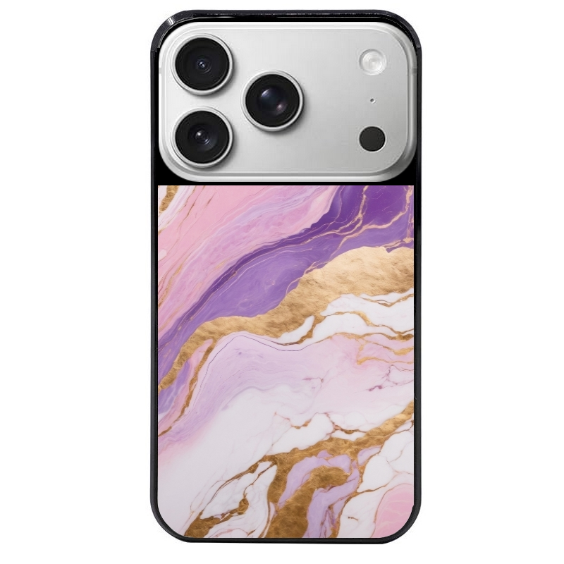 Coque noire taperso pour Iphone 17 17E AIR MAX PRO avec motif marbre violet protection antichoc personnalisée