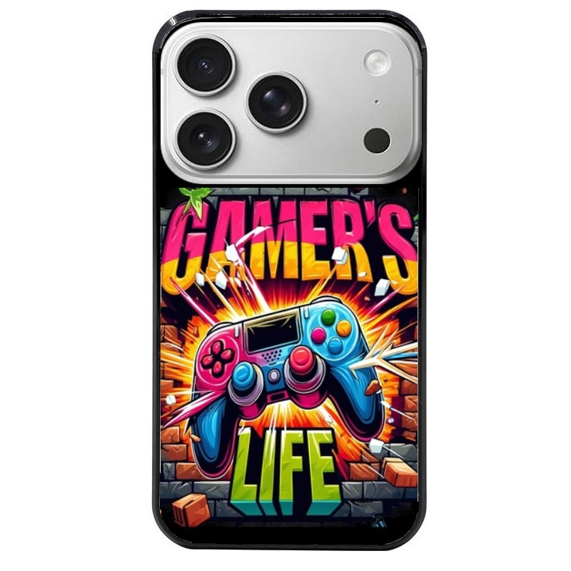 Coque noire taperso pour Iphone 17 17E AIR MAX PRO avec motif gamer life protection antichoc personnalisée