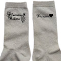 Chaussettes personnalisée paillettes crème motif mamie chérie