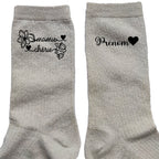 Chaussettes personnalisée paillettes crème motif mamie chérie