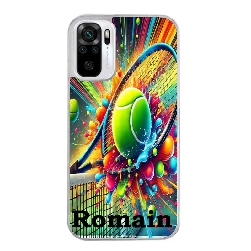 Coque taperso pour Redmi Note 10 4G 5G PRO 10S avec motif tennis color personnalisee protection antichoc personnalisée