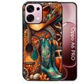 Coque noire taperso pour OPPO A6 PRO 4G et 5G avec motif cow boy et texas automne protection antichoc personnalisée