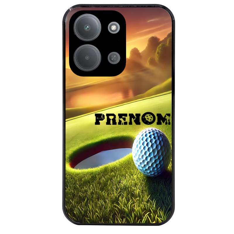 Coque noire taperso pour POCO C85 avec motif golf personnalisee protection antichoc personnalisée